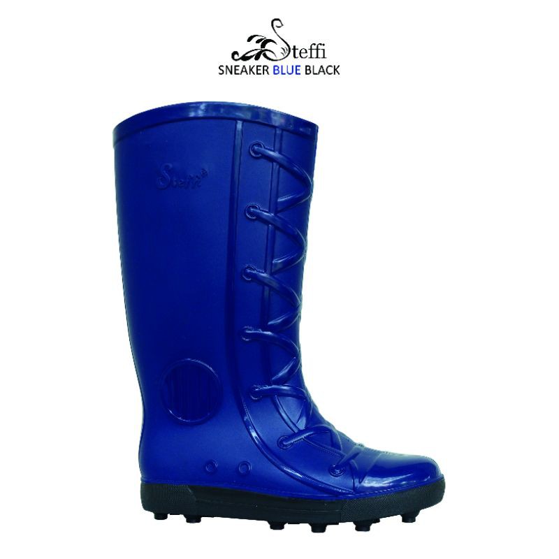 SNEAKER 26&27(41-44) | Steffi Boots SEPATU BOOT PROYEK PVC kebun tinggi lentur dewasa pool pole duri-Biru