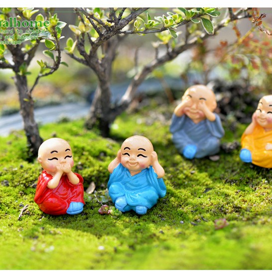 Pajangan Shaolin Duduk Mini Patung Hiasan Lucu Cake Topper Biksu Budha Harga Grosir Termurah