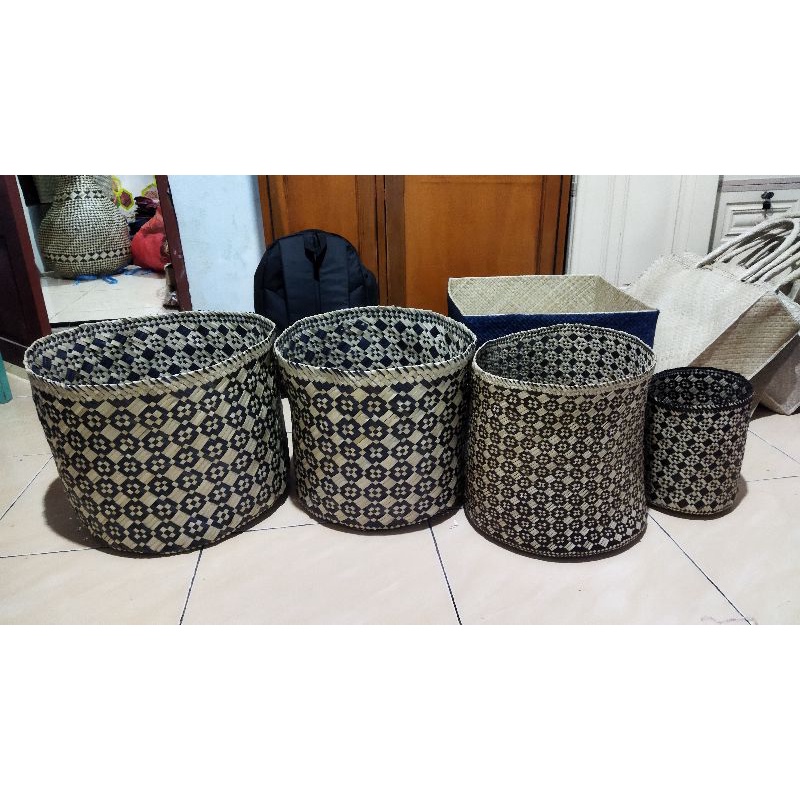 Cover Pot Anyaman Pandan Set