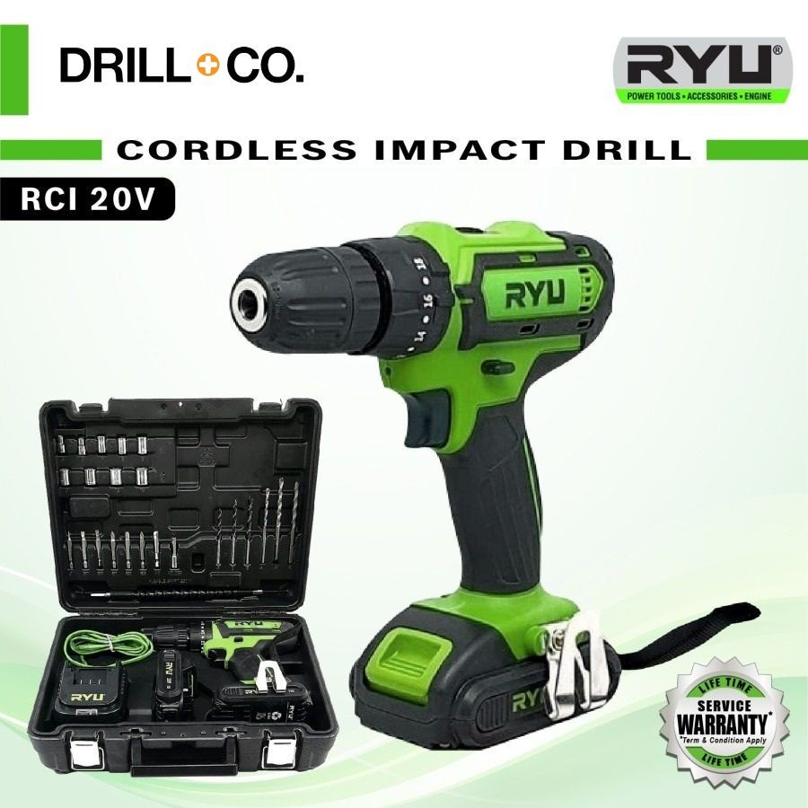 RYU RCI 20V Cordless Impact Drill / Mesin Bor Tembok Baterai