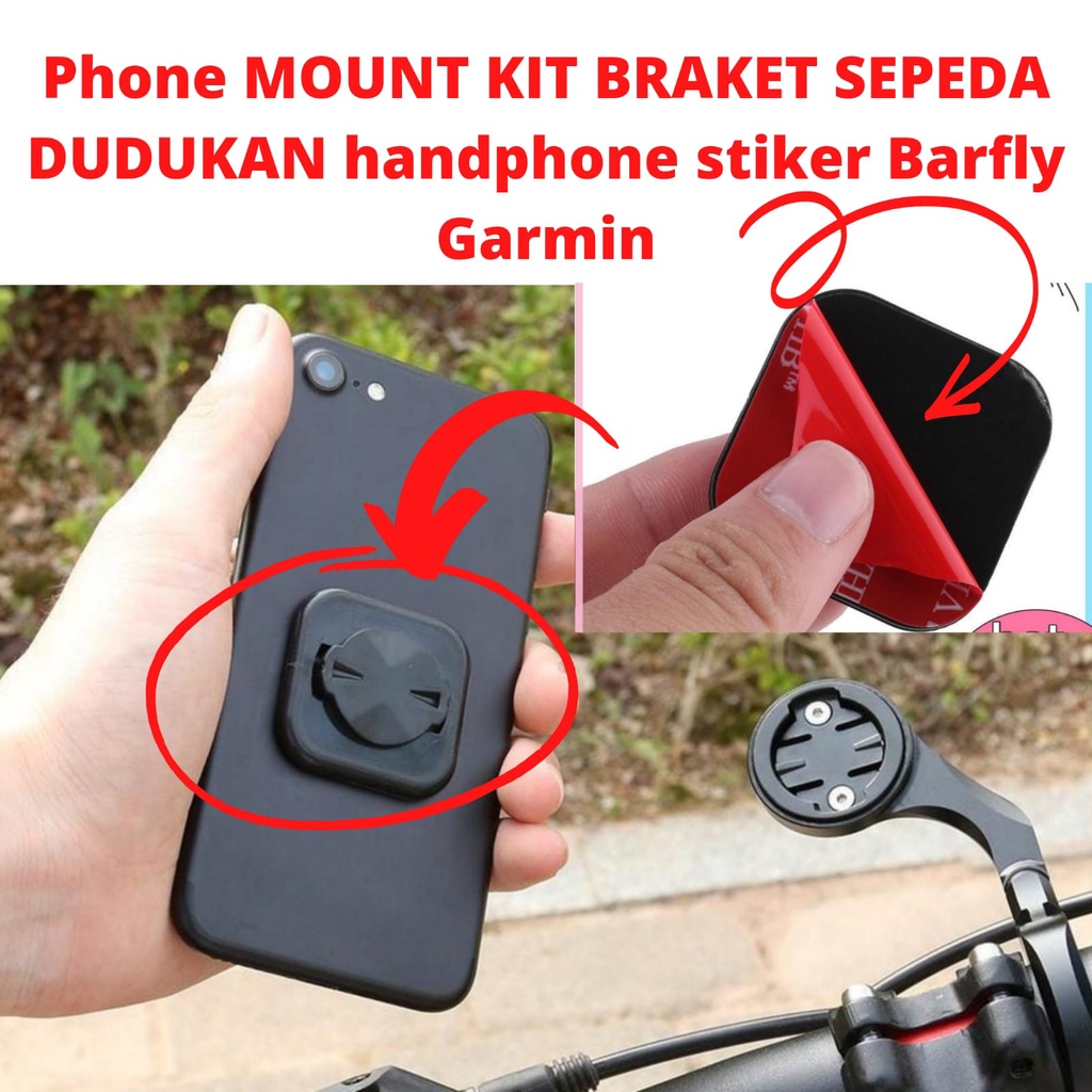 Phone MOUNT KIT BRAKET SEPEDA DUDUKAN handphone stiker Barfly Garmin