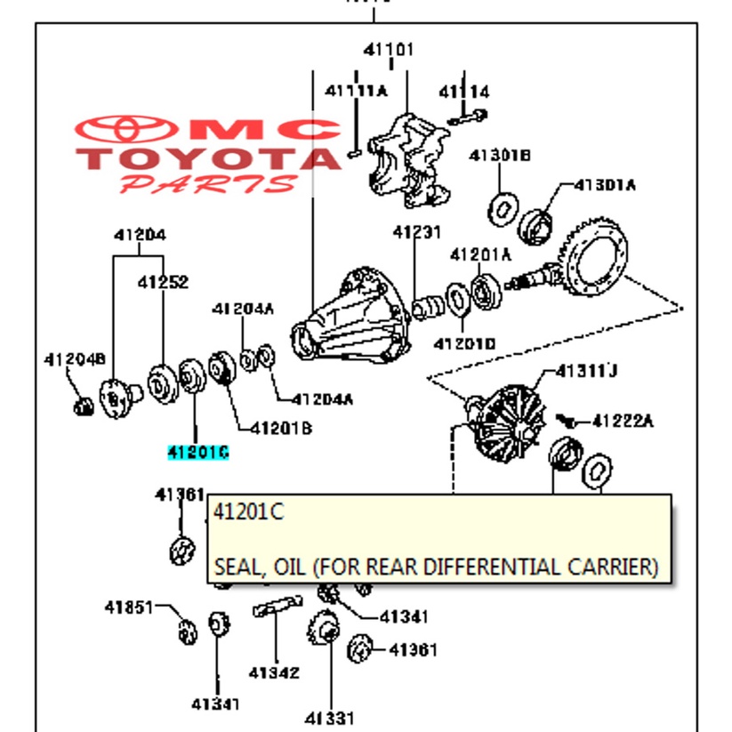 Seal Sil Oil Pinion Gardan Innova Hilux Land Cruiser 90311-38047