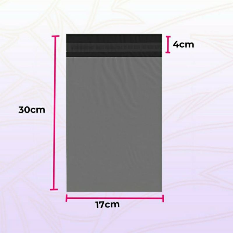 

Amplop Plastik Polymailer 17x30 cm Warna Abu-Hitam Polos Semi Glossy