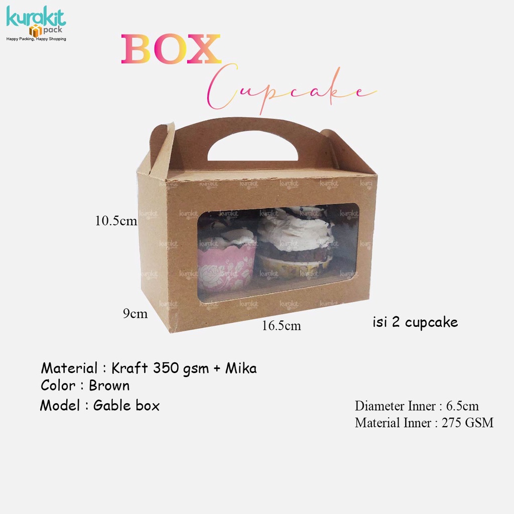 

Box Cupcake, Kotak Cupcake, Double Cupcake, Cupcake isi 2