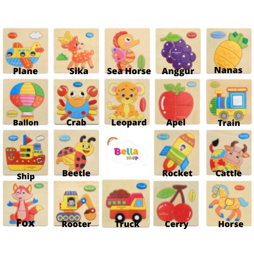 1ST STEP Puzzle Anak Mainan Puzzle Kayu Anak Puzzle Jigsaw Anak-BELLA SHOP