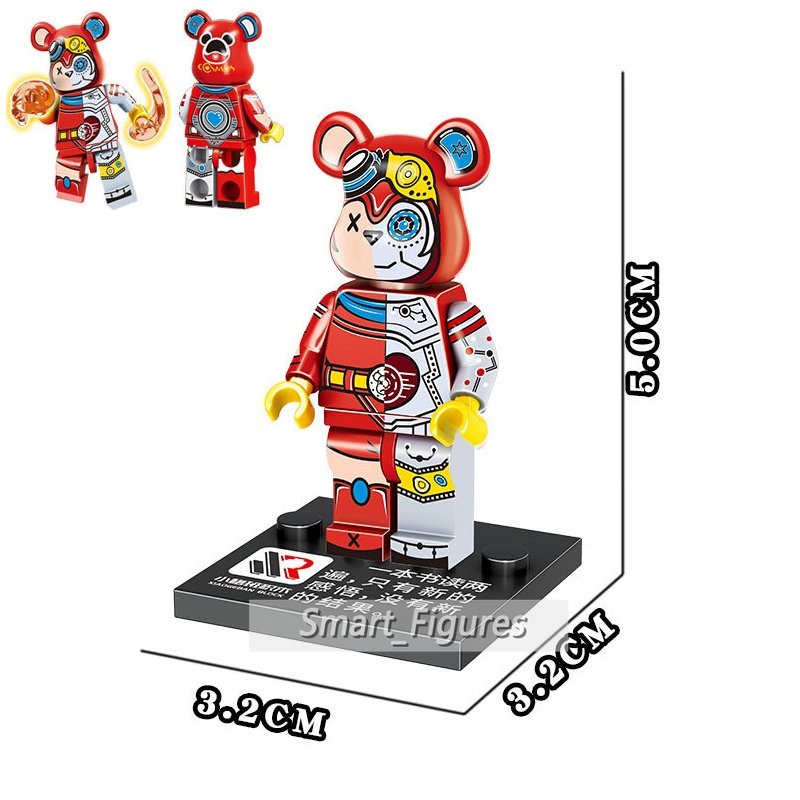 Bearbrick Mainan Balok Bangunan Minifigures Astro Boy Bear Luffy Punk Untuk Koleksihadiah