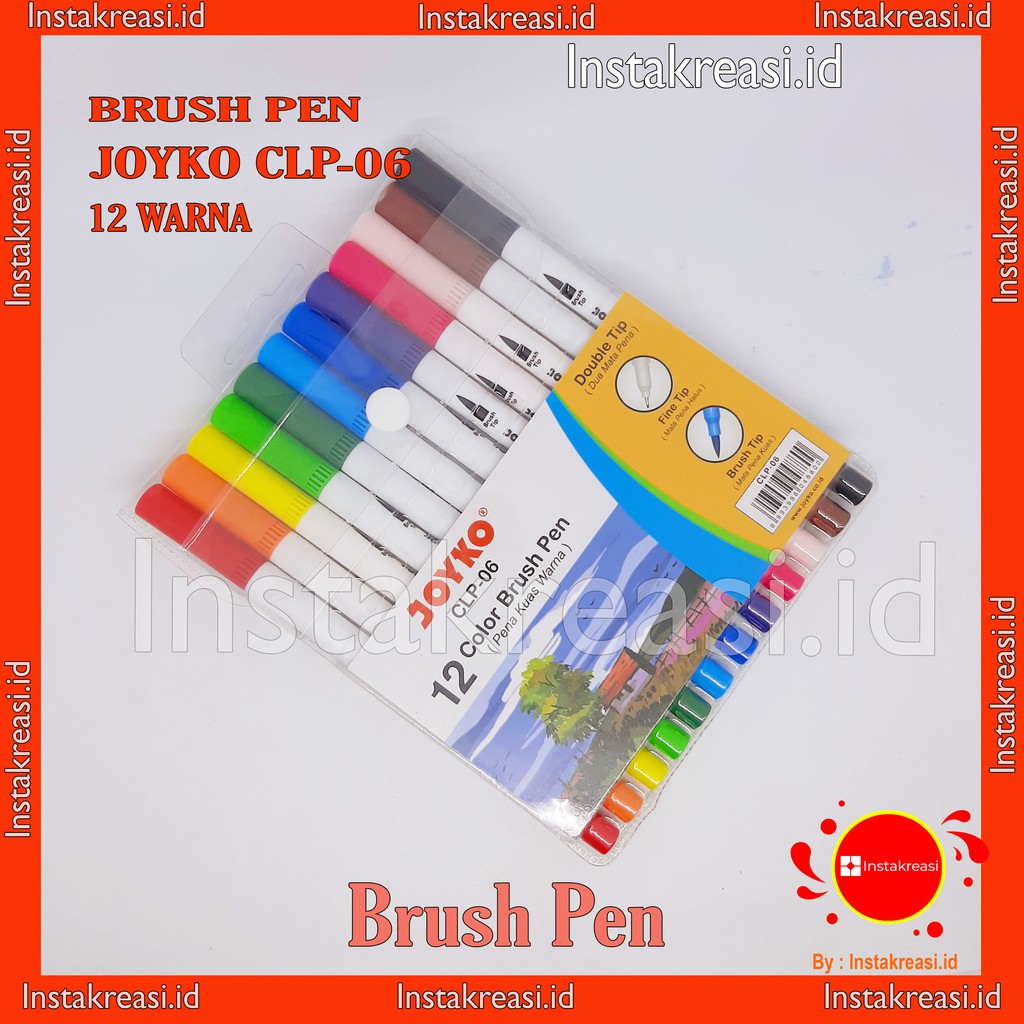 

Brush Pen / Pena Kuas Warna Joyko CLP-06 / 12 Warna / Color