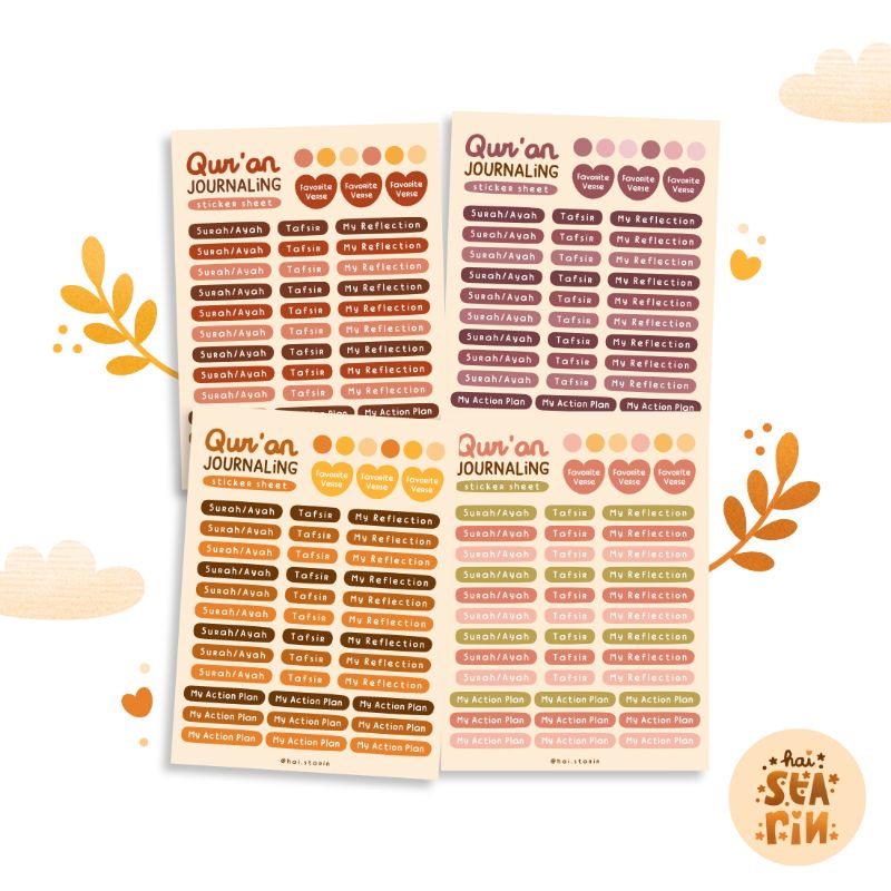 

STIKER QUR'AN JOURNALING SERIES | Stiker Jurnal Al Qur'an | Stiker Aesthetic | Aesthetic Cute Qur'an Journaling Sticker Journal