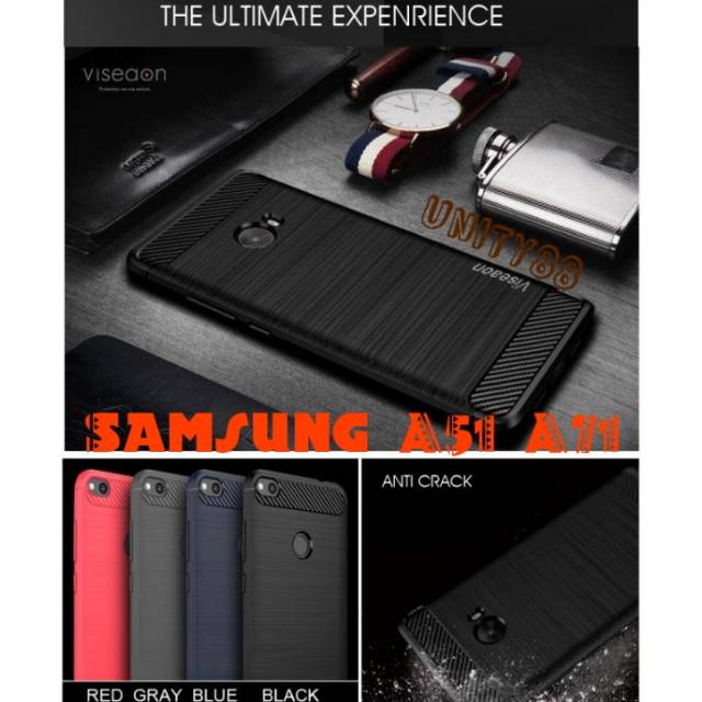 Samsung A51/ A71 2020 Carbon Rugged Viseaon Soft casing hp Ultra Slim Armor