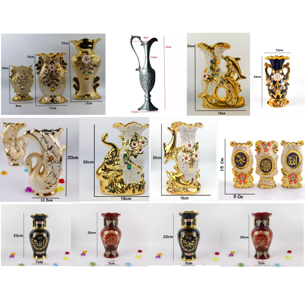Vas Bunga Keramik Arab Gold Kaligrafi dan Motif Lain lain Vas Bunga Keramik Arab Gold Kaligrafi dan Motif Lain lain