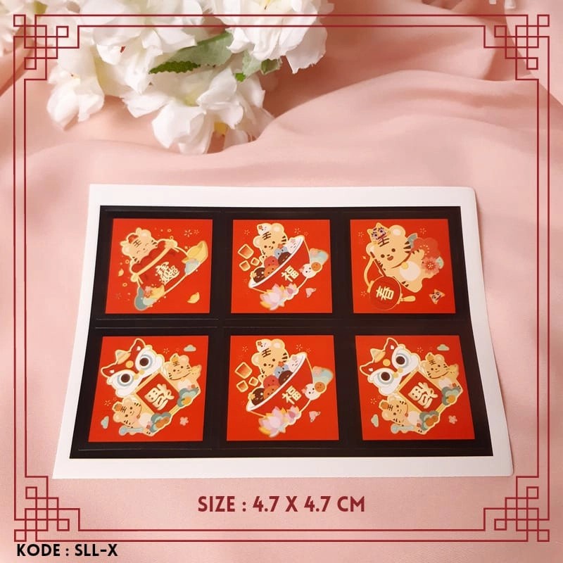 

Sticker Imlek Fu / Stiker Hias Dekorasi / Label CNY (10 lembar) - SLL-X