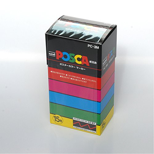 

Uni Posca Poster Paint Marker Pens / SET 15 color - S-PC3 & pc5 M15C