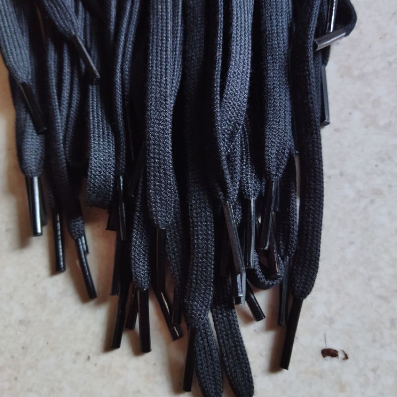 Tali Sepatu Full Black Premium Quality