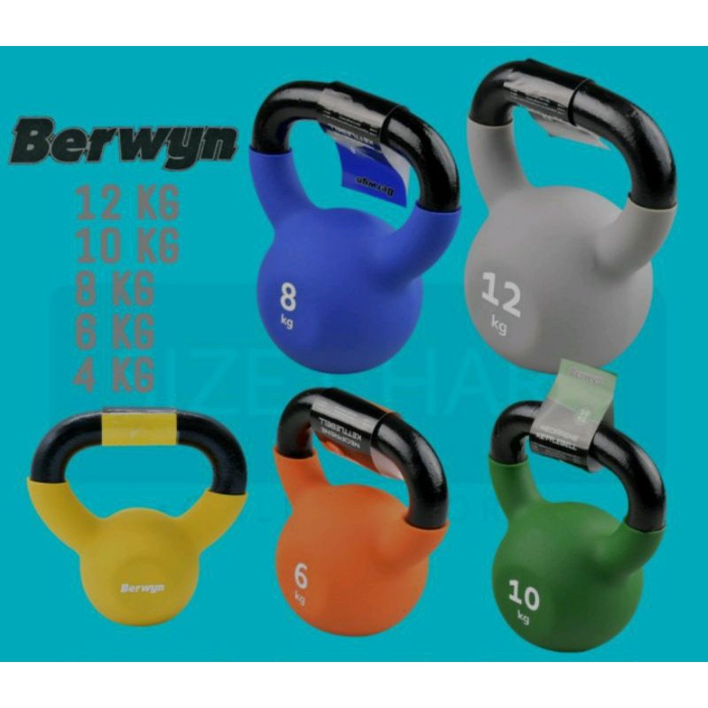 BERWYN DUMBBELL NEOPRENE KETTLEBEL 4/6/8/10/12KG/ACE BERWYN NEOPRENE KETTLEBEL 4-12 KG