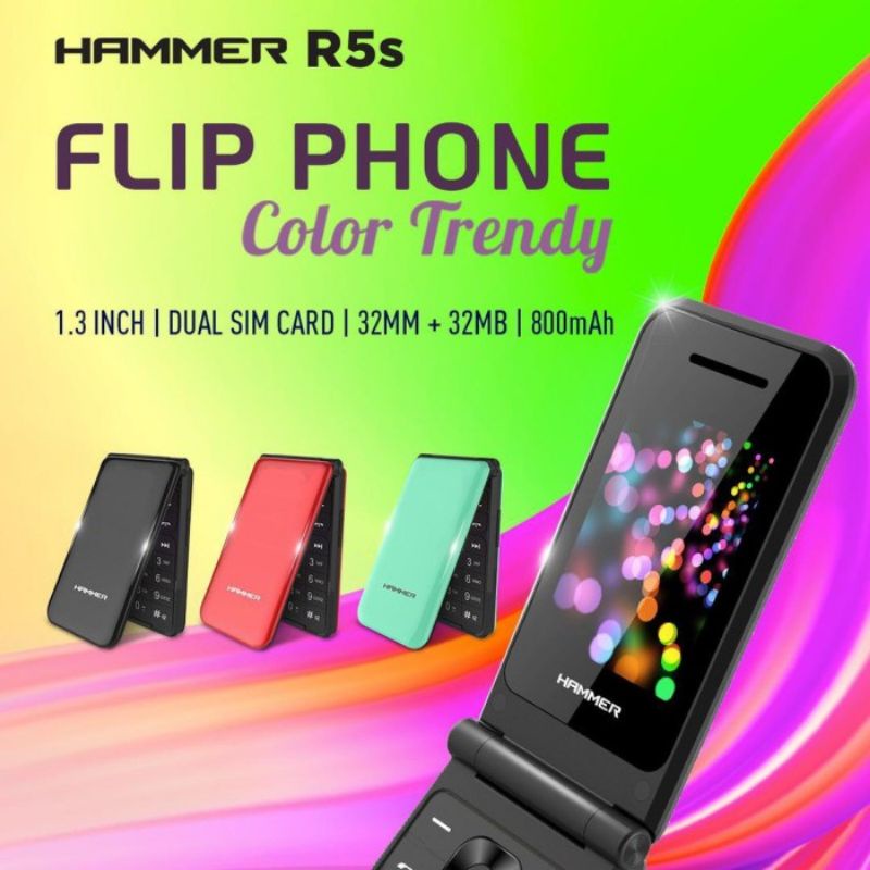 Handphone Hammer R5s Flip (Lipat) Color Trendy