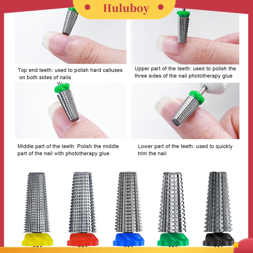 Huluboy Huluboy♡ Mata Bor Pengikir Kuku Bahan Tungsten Steel Tahan Lama Untuk Manicure