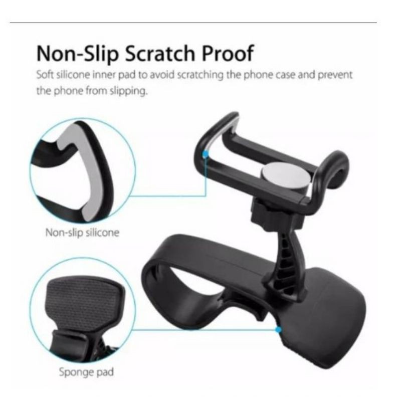 HD22 CAR Mount jepit dasbor penyangga HP mobil dengan holder-u 360 rotasi CAR Holder