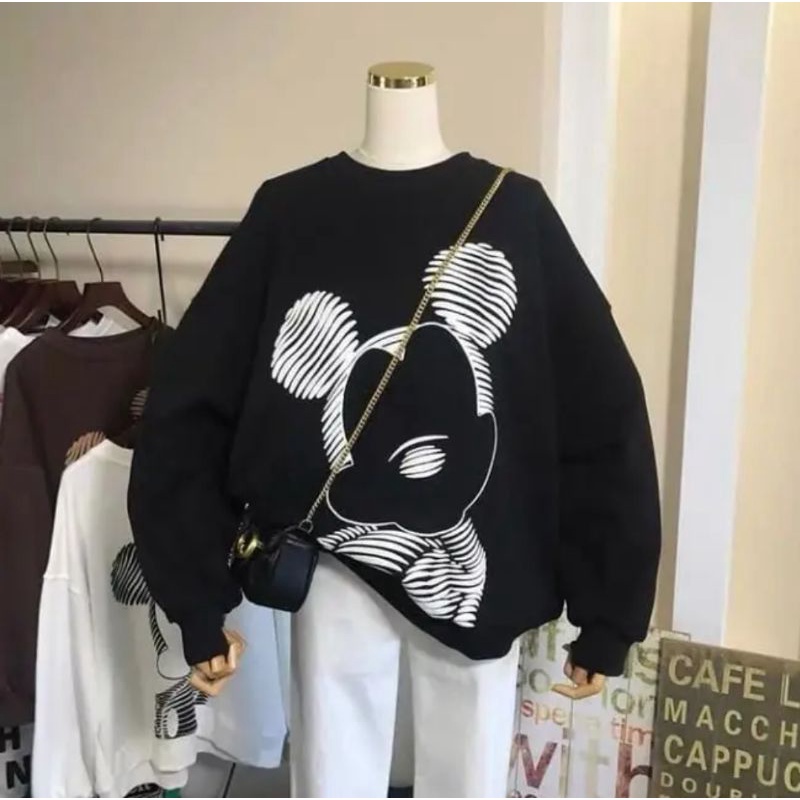 DISNEY SWEATER OVERSIZE MICKEY OBLONG CREWNECK WANITA