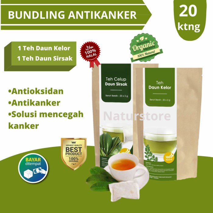 

ORIGINAL MURAH Paket Bundling Teh Herbal Daun Sirsak Dan Kelor Antikanker Antioksidan