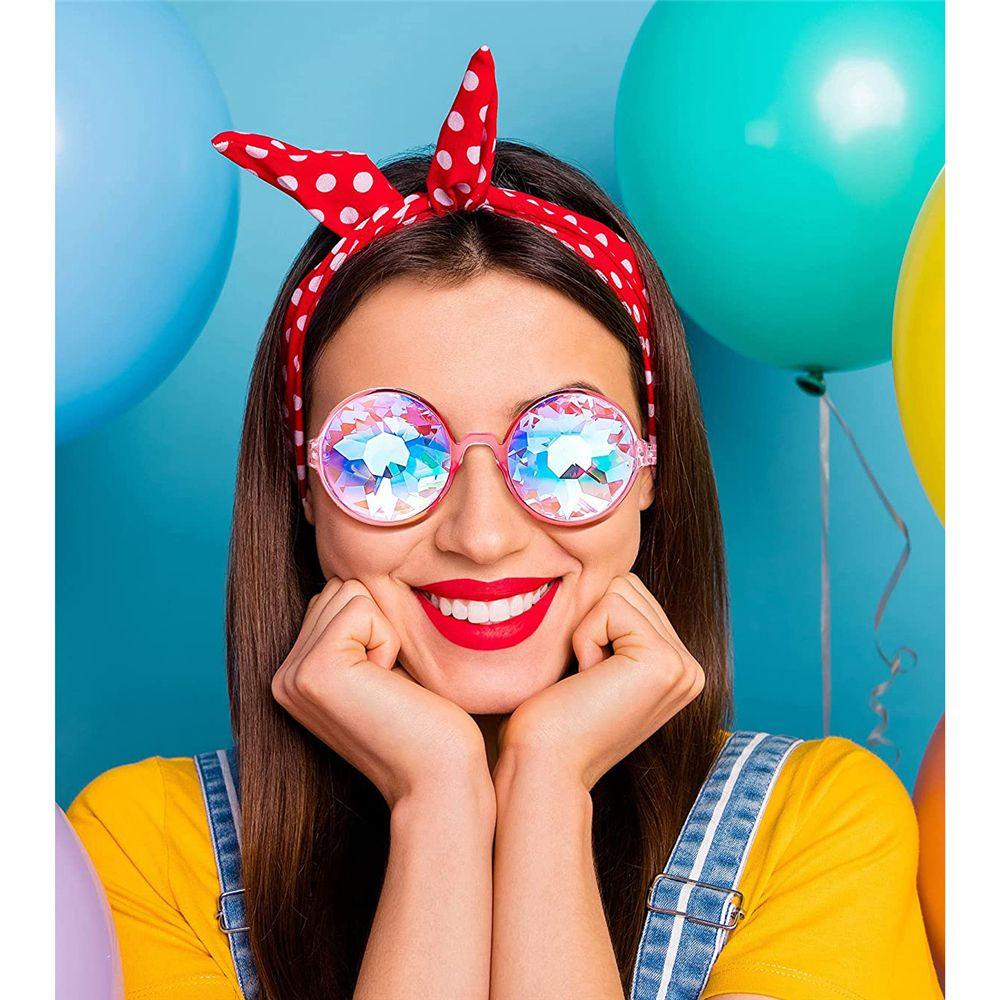 Nanas Kaleidoskop Kacamata Prisma Difraksi Lensa Kristal Aksesoris Kostum Festivals Eyewear