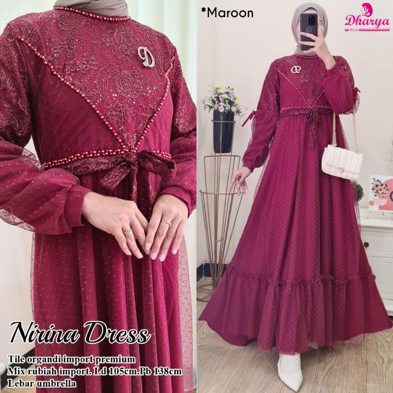 gamis gaun kondangan tile dot
