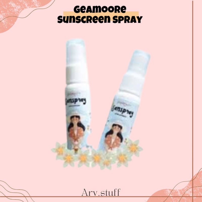 Geamoore Sunscreen Spray / Perlindungan kulit wajah dari paparan sinar matahari yang berbentuk spray yang travelsize praktis di bawa kemana saja dengan harga yang murah meriah ramah di kantong dan bestsaller