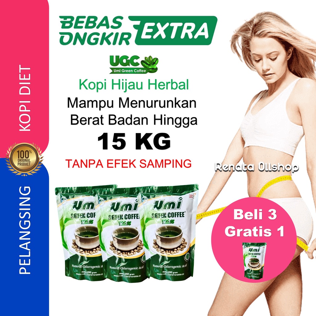 Diet Pembakar Lemak Penurun Berat Badan Umi Green coffee Original Pelangsing Ampuh BPOM Aman Ampuh