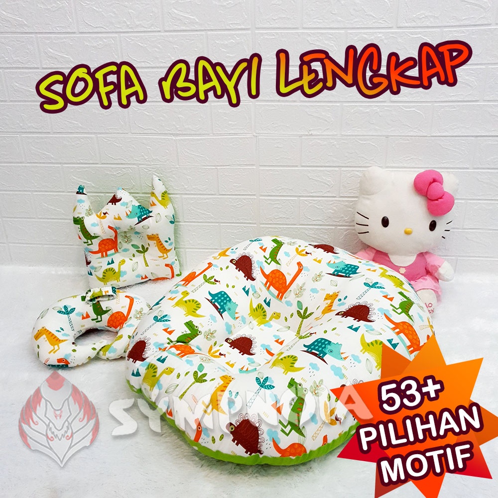 [ PAKET KOMPLIT SUPER HEMAT ] Sofa Bayi , Bantal peang &amp; bantal DOT harga kaki 5 kualitas bintang 5