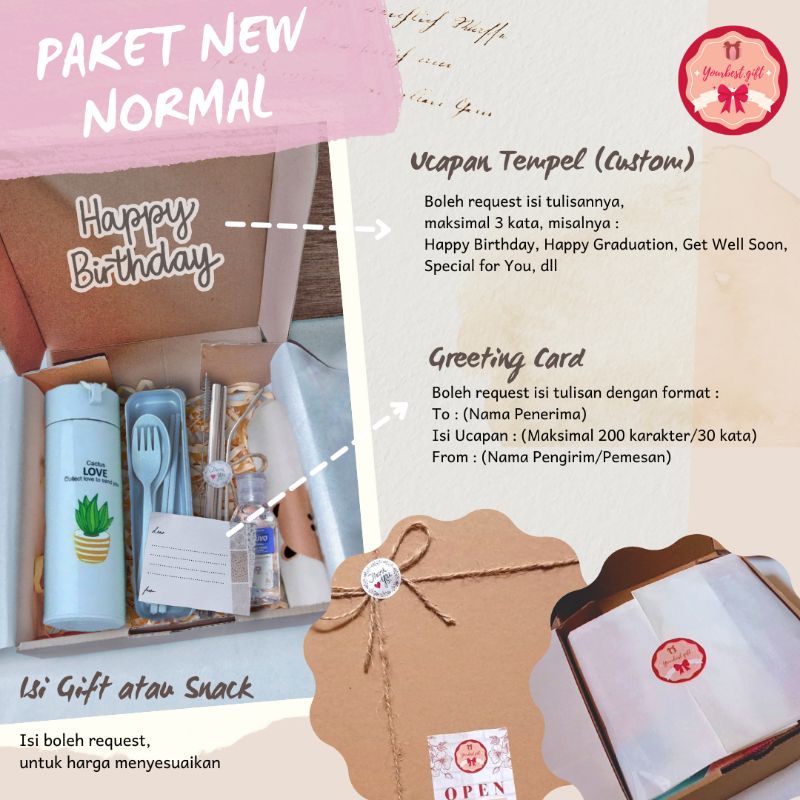 

HAMPERS PAKET NEW NORMAL KIT/GIFT BOX CUSTOM MURAH