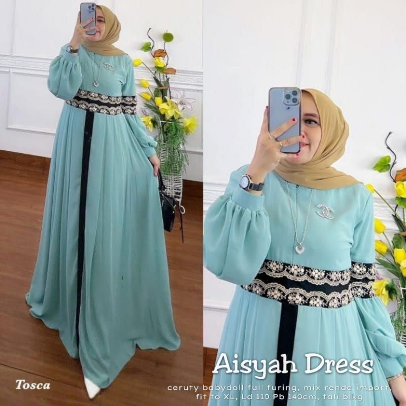 [COD] AISYAH dress // ukuran M.L.XL.XXL // gamis jumbo GAMIS BEST SELLER