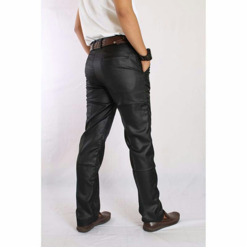 Celana Formal Pria Dasar Mengkilap Celana Slimfit Metalik [ Kinclong ]