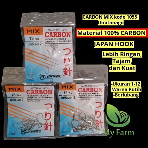 Kail Mata Pancing Carbon Mix Jepang 1055 Putih Murah
