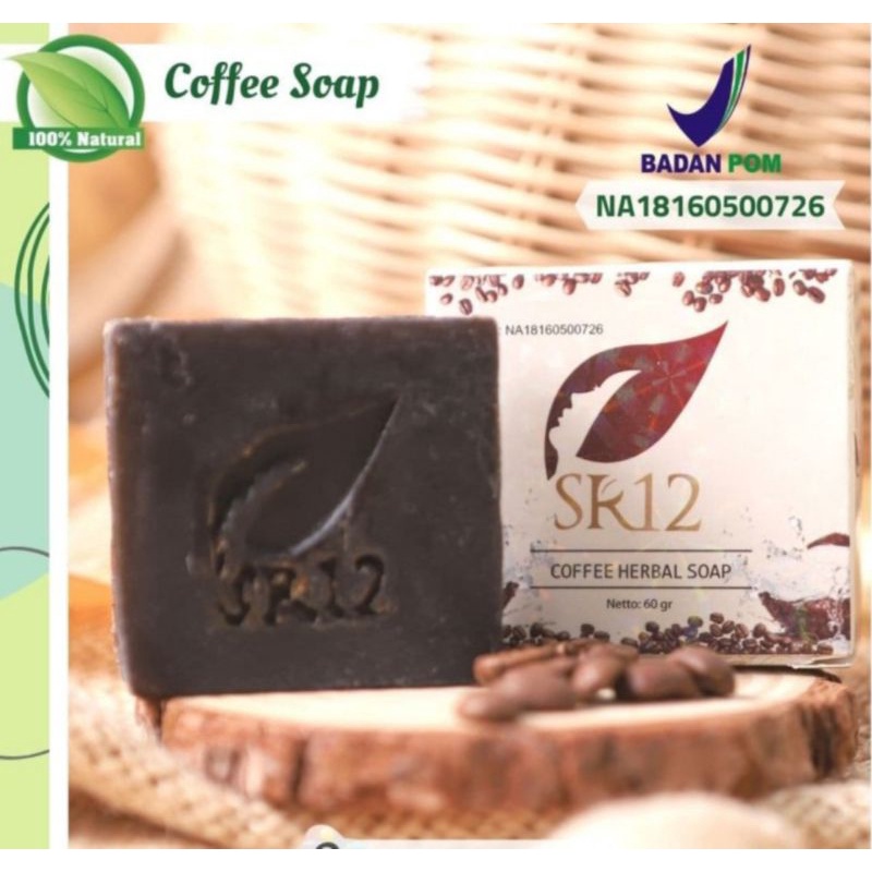 COFFEE HERBAL SOAP SR12 SABUN KOPI terbaik pria wanita untuk komedo jerawat flek hitam kantung mata hilang