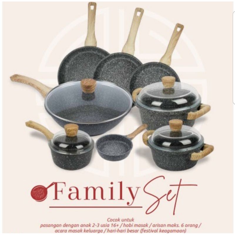Granite Pan Set Fryingpan Granit Set Frypan Granit Casserole Saucepan Kuali Panci Granit