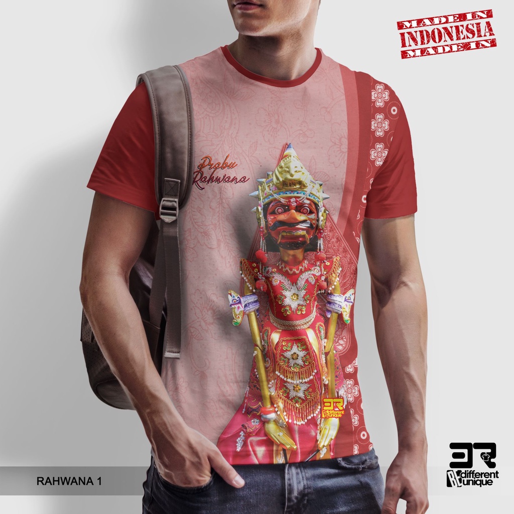 [ COD ] KAOS PRINTING GAMBAR WAYANG RAHWANA 1 - BAJU DISTRO ORIGINAL MOTIF ADAT BUDAYA SUKU INDONESI