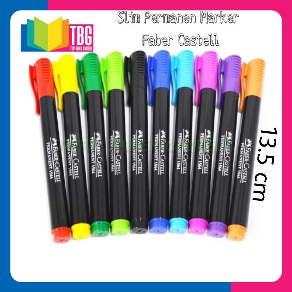 

1 PCS SLIM PERMANENT MARKER FABER CASTELL/ SPIDOL PERMANENT/ SPIDOL KECIL/ SLIM SPIDOL