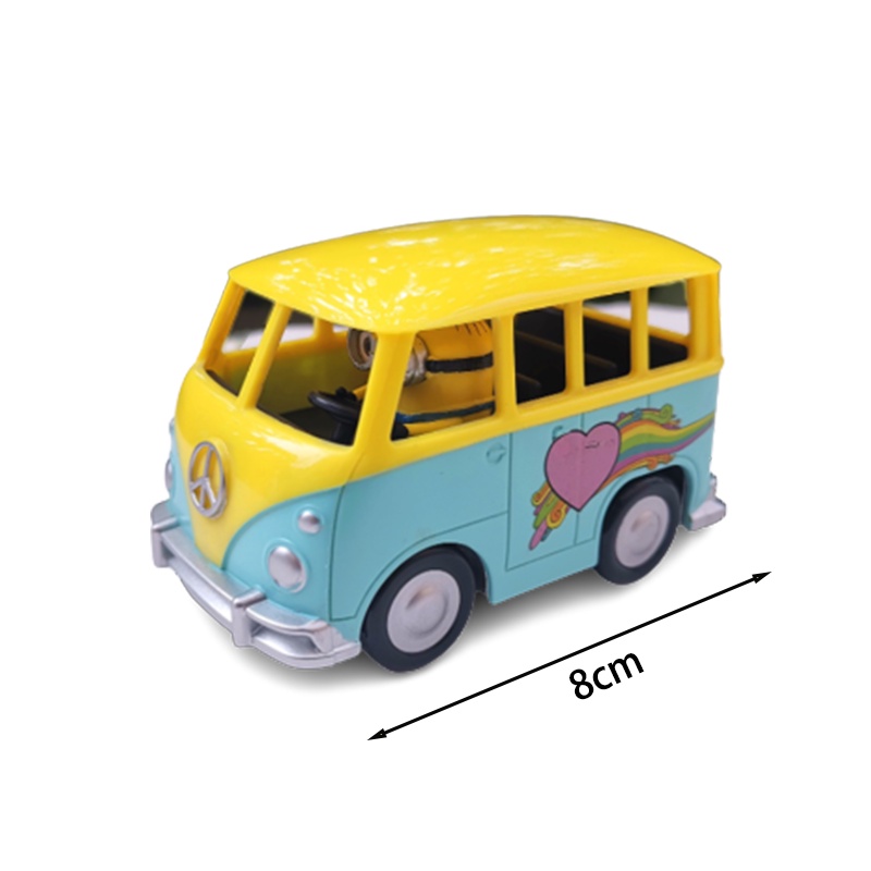 Despicable Me Minions Vehicle Alloy Car Volkswagen Bus Motorcycle Model Gifts