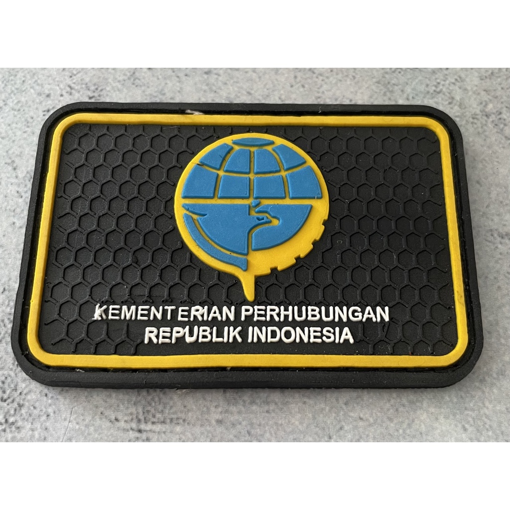 Patch Kemenhub - Patch Velcro - Prepetan Kementrian Perhubungan - Velcro Karet - 1