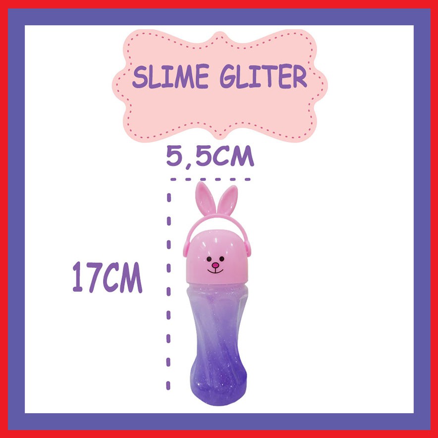 Mainan Slime Gliter Kelinci/ Slime Gliter/ Slime Botol Kelinci