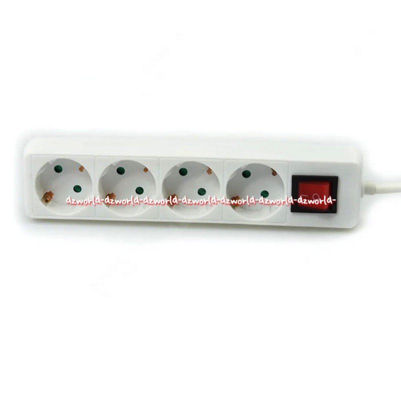 Krisbow Stop Kontak 4 Saclar White Colokan Putih Kabel Socket Saklar Kabel Sambung 4 lubang lobang Colok Kris Bow Krishome