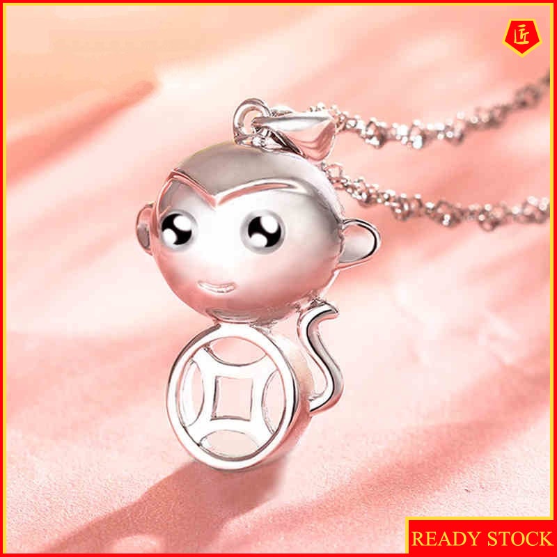 [Ready Stock]Zodiac Female Fortune Monkey Pendant Necklace