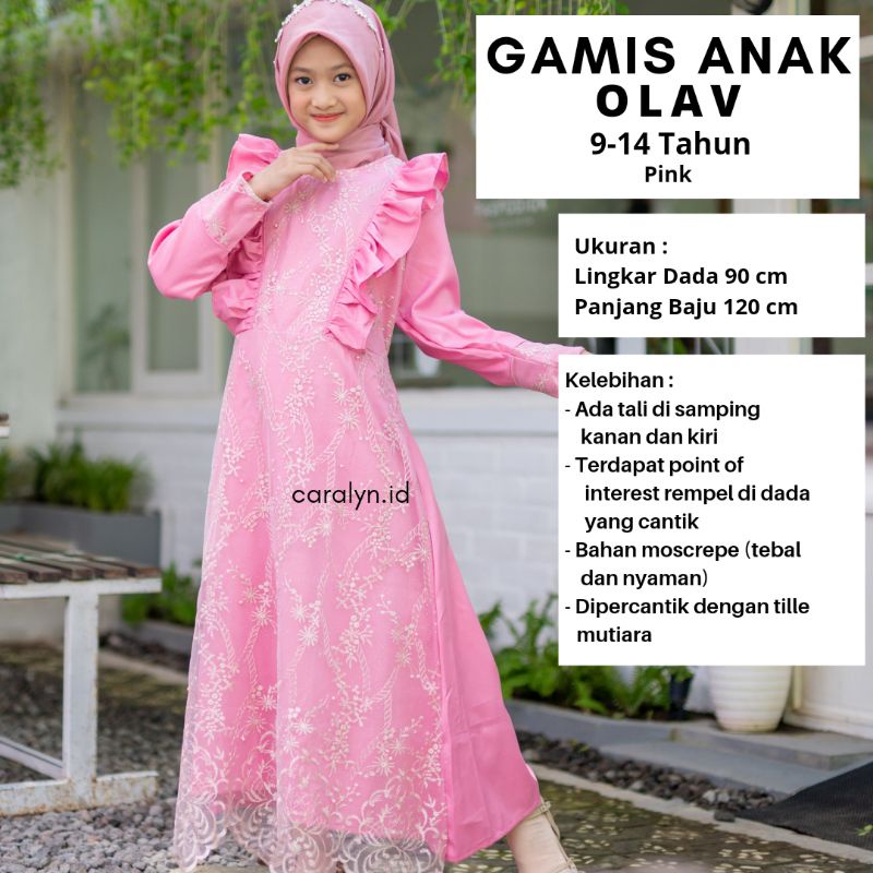 GAMIS ANAK PEREMPUAN REMAJA BRUKAT PESTA OLAV CANTIK 9-14 TAHUN