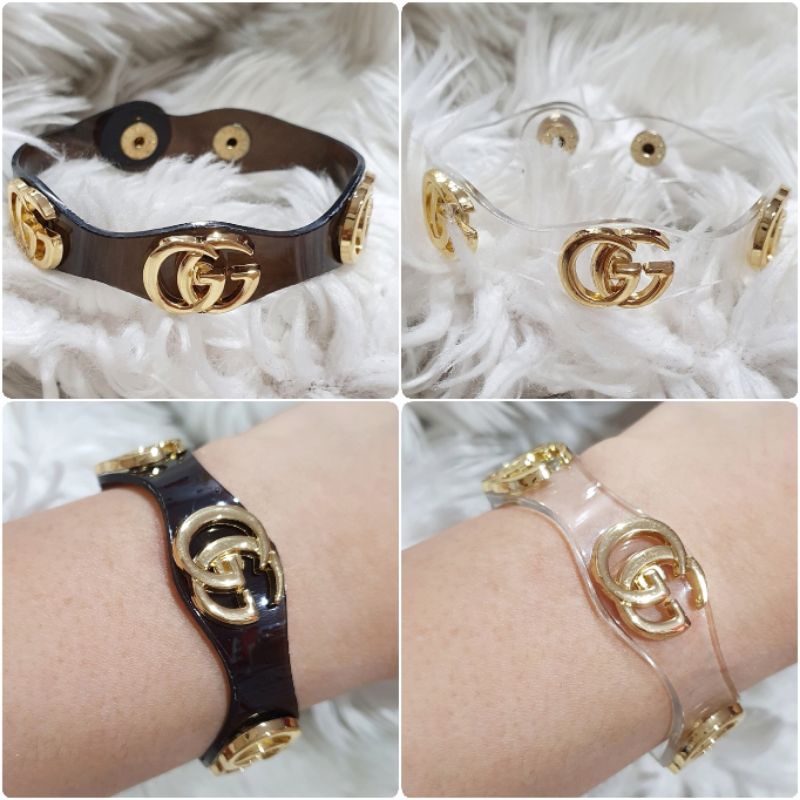 Gelang Brandad Band Motif Gc Gelang Jelly Fashion Import Premium Quality Tidak Karatan Gelang kulit Branded Band G0103