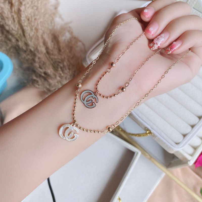 Kalung Wanita Unisex Gucci Titanium Rosegold&Gold Anti Luntur&Karatan