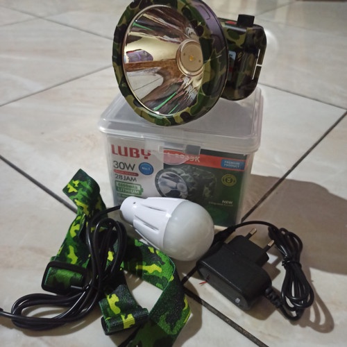 Senter Kepala LUBY 2833 / L2833 / L-2833 Motif Army 10 Watt