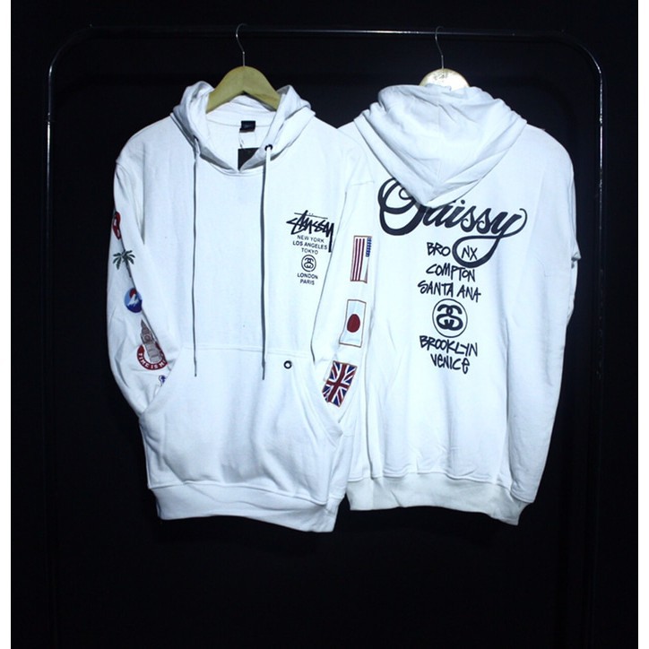 JAKET HOODIE SWEATER STUSSY PRIA WANITA HITAM PREMIUM