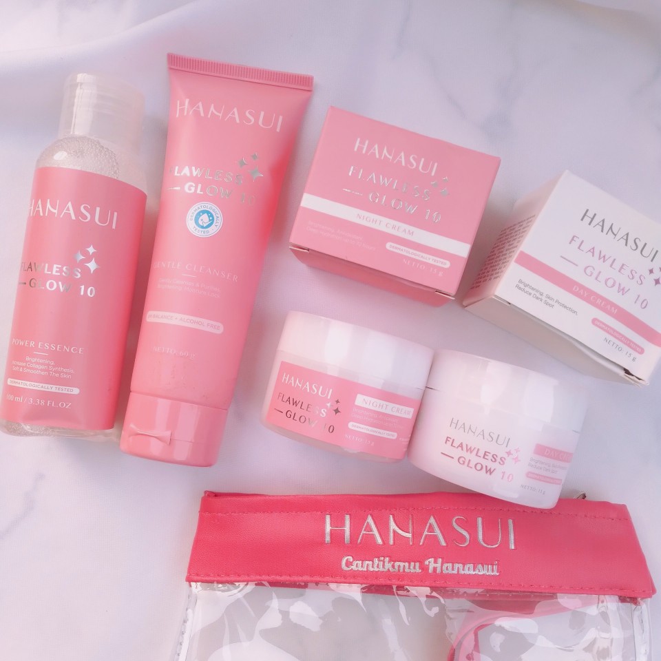 ★ BB ★ HANASUI Flawless Glow 10 Day Cream - Night Cream - Essence Toner - Gentle Cleanser