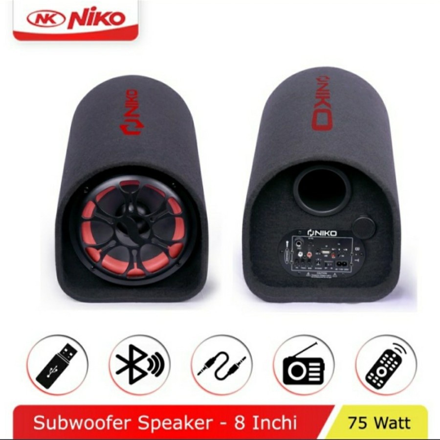Speaker Bluetooth Super Bass Niko GL8 Tabung 8 inch super bass FREE MIC new