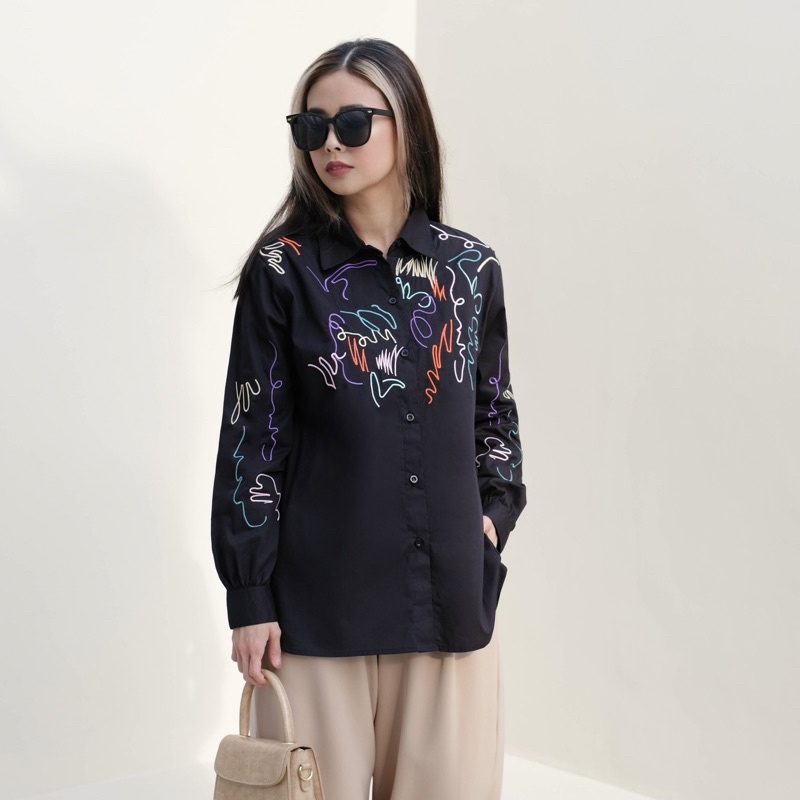 HARA cotton TOP with premium embroidery details