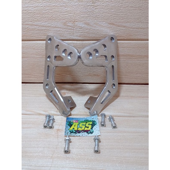 Breket Lampu RX KING Copy Bpro-breket lampu RX king B pro crome poles set kanan kiri terbaik terlaris-Breket+baut silver